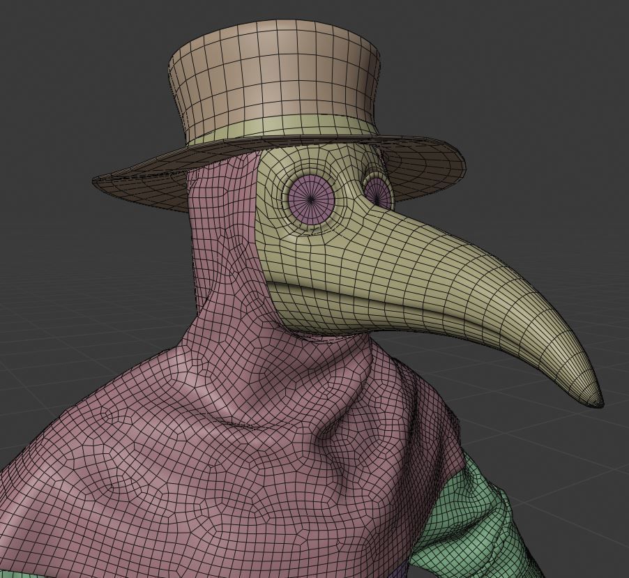 Plague doctor customizable 2 poses 3D model_26