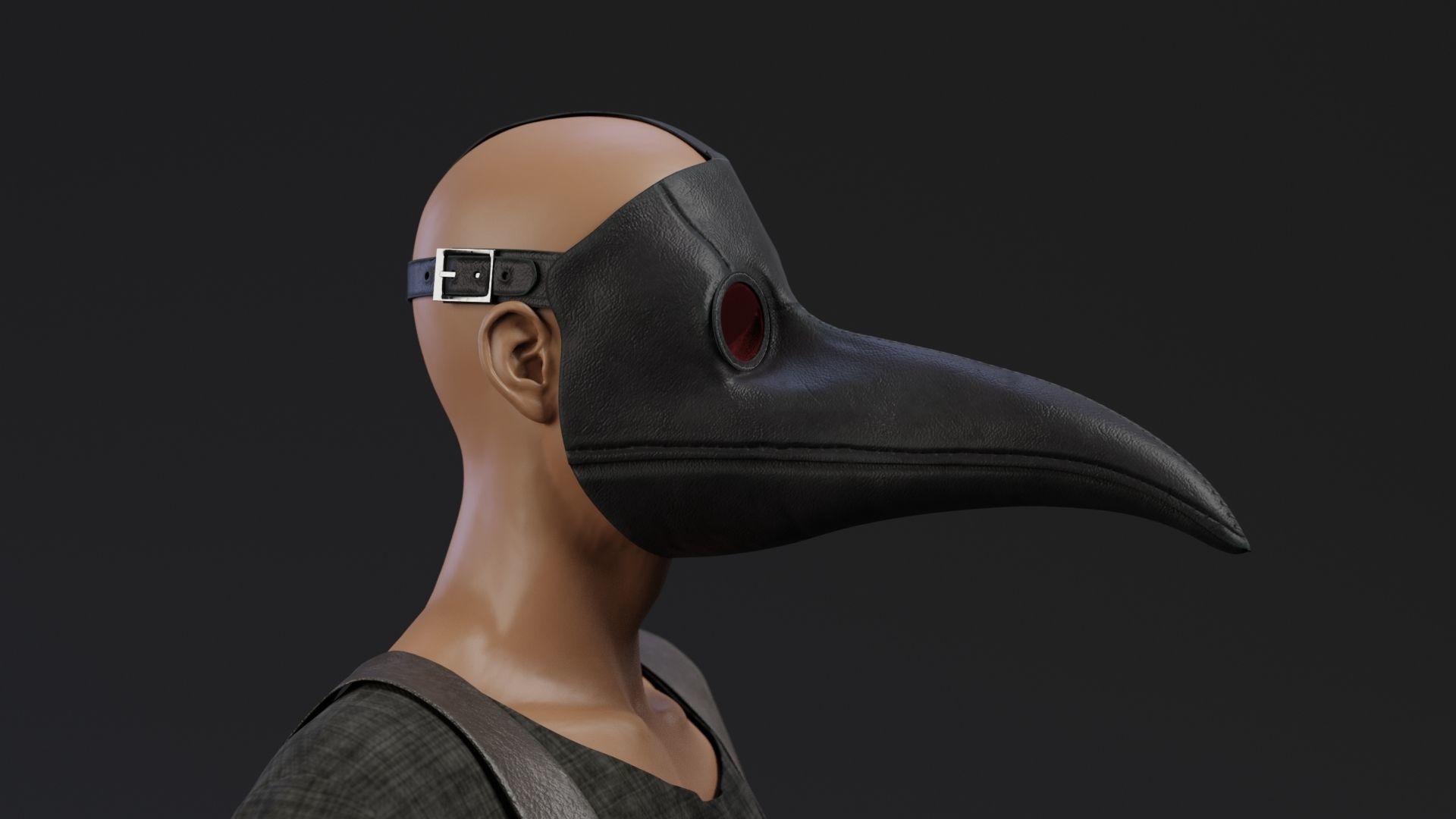 Plague doctor customizable 2 poses 3D model_17