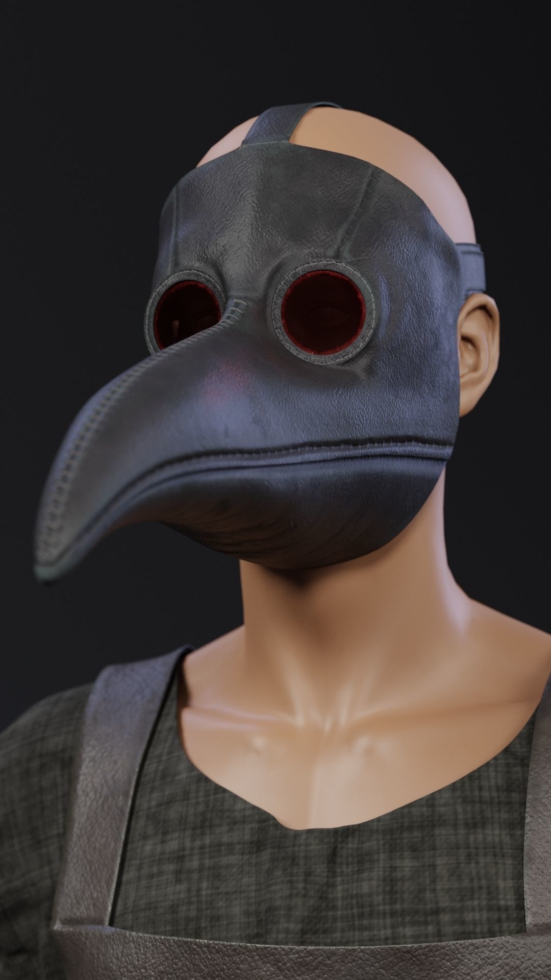 Plague doctor customizable 2 poses 3D model_13