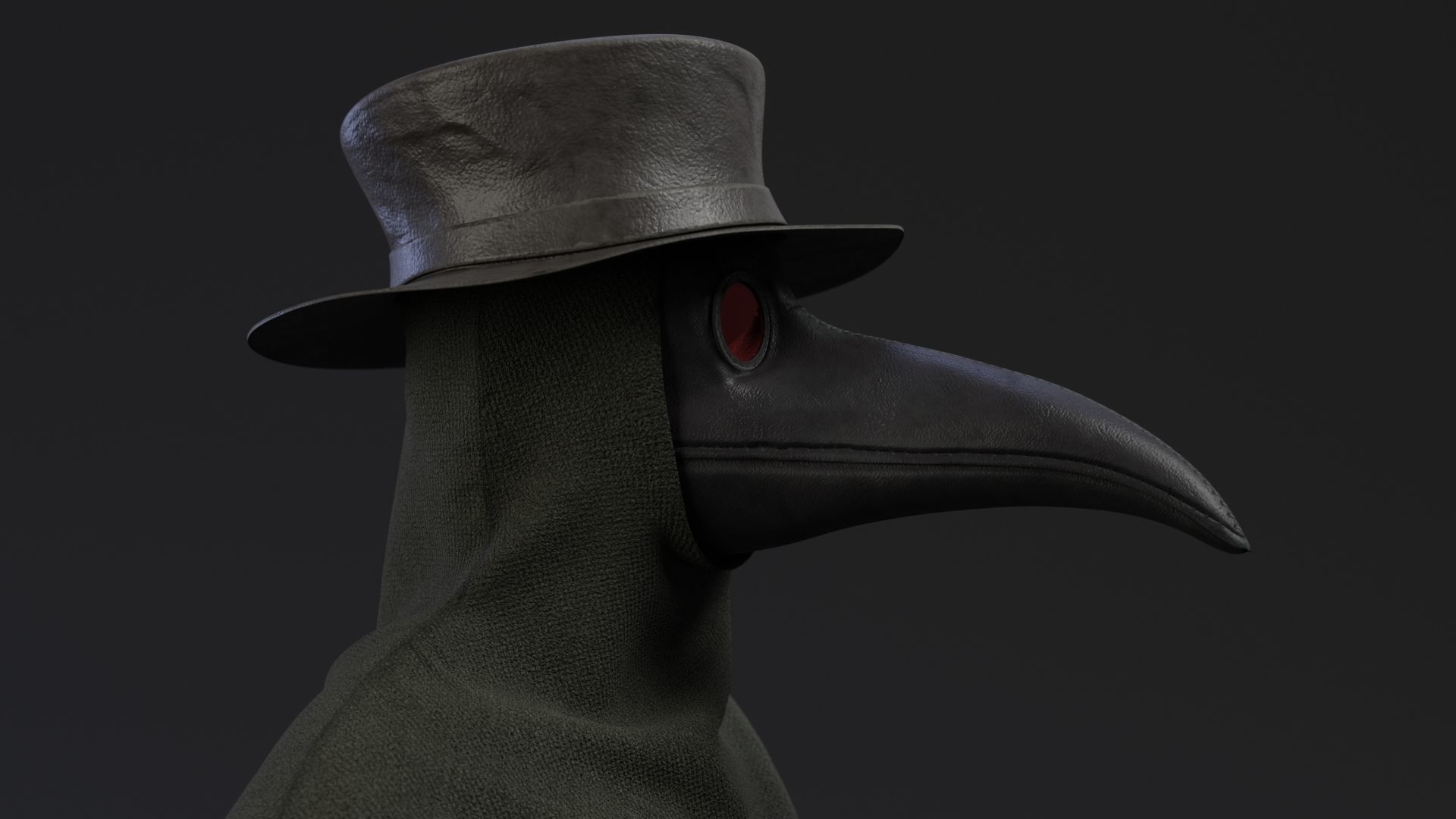 Plague doctor customizable 2 poses 3D model_16