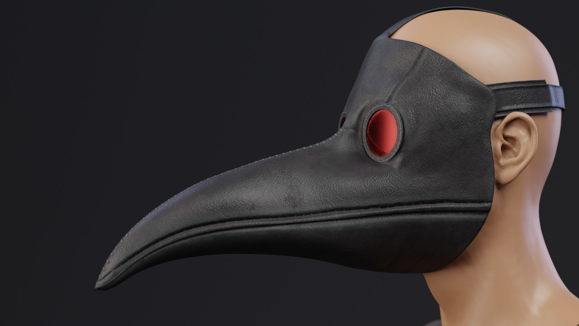 Plague doctor customizable 2 poses 3D model_14