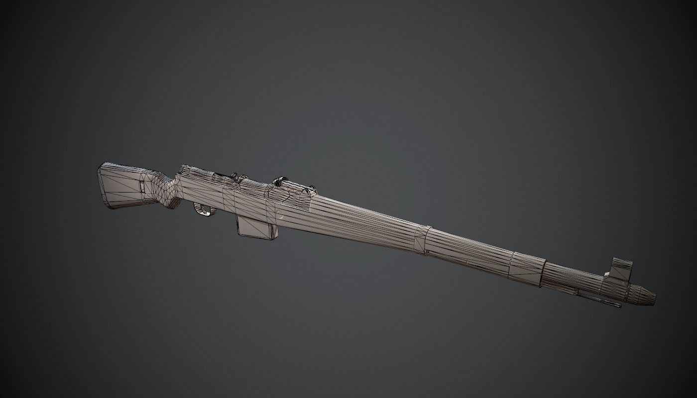 Gewehr 41 Low-poly 3D model_13
