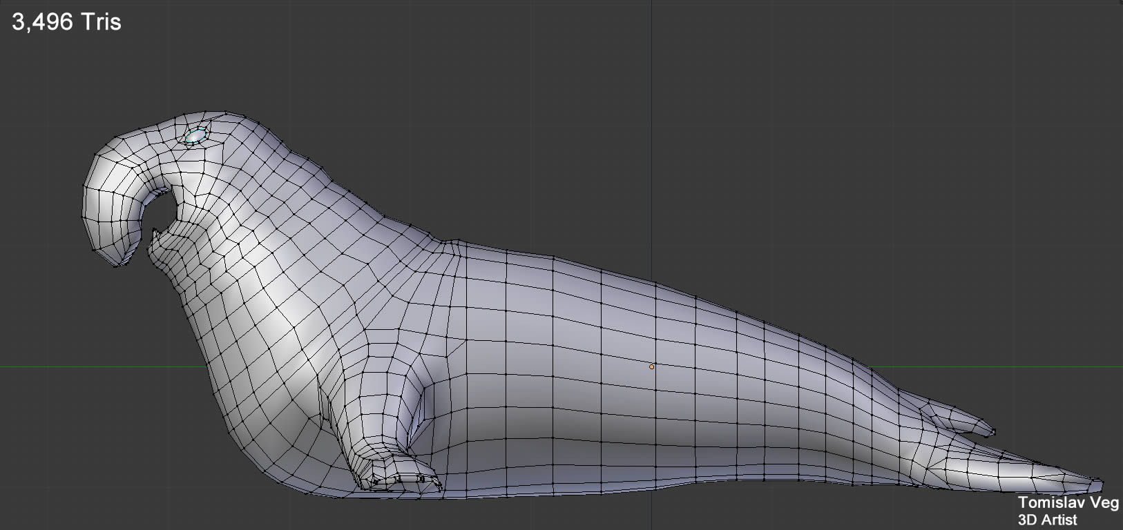 Elephant seal low poly Low-poly 3D model_11