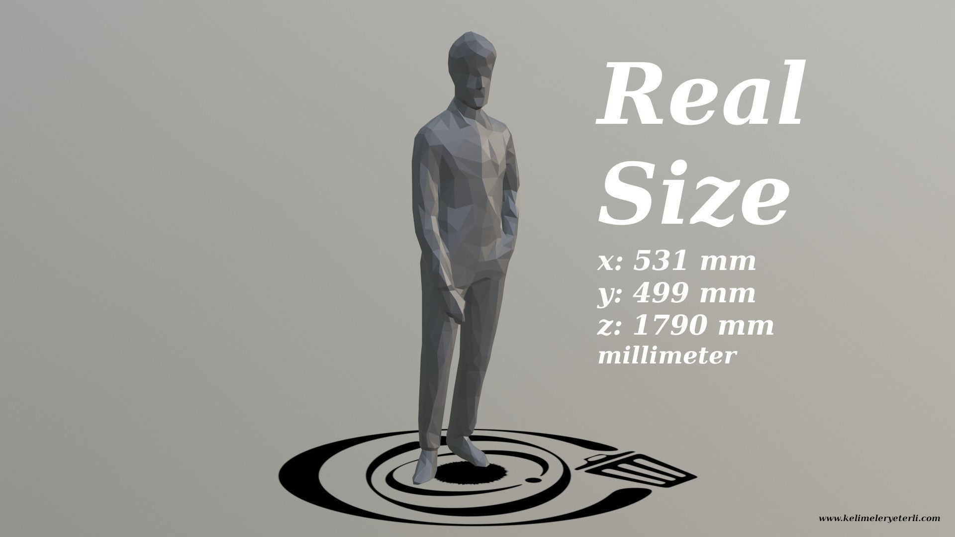 Human 015 LP R Low-poly 3D model_3