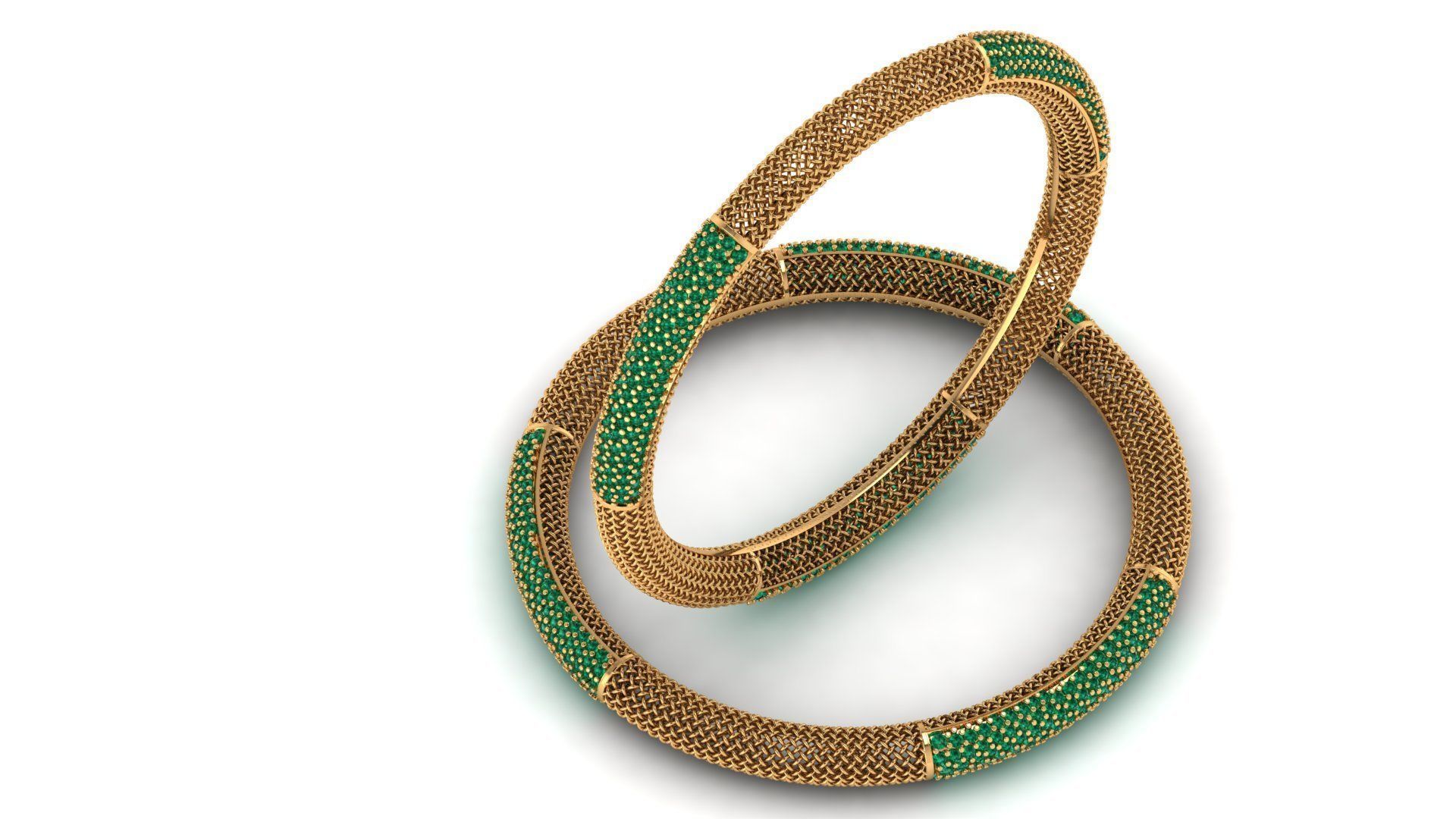 Diamond Bangle Bracelet 3D print model_1