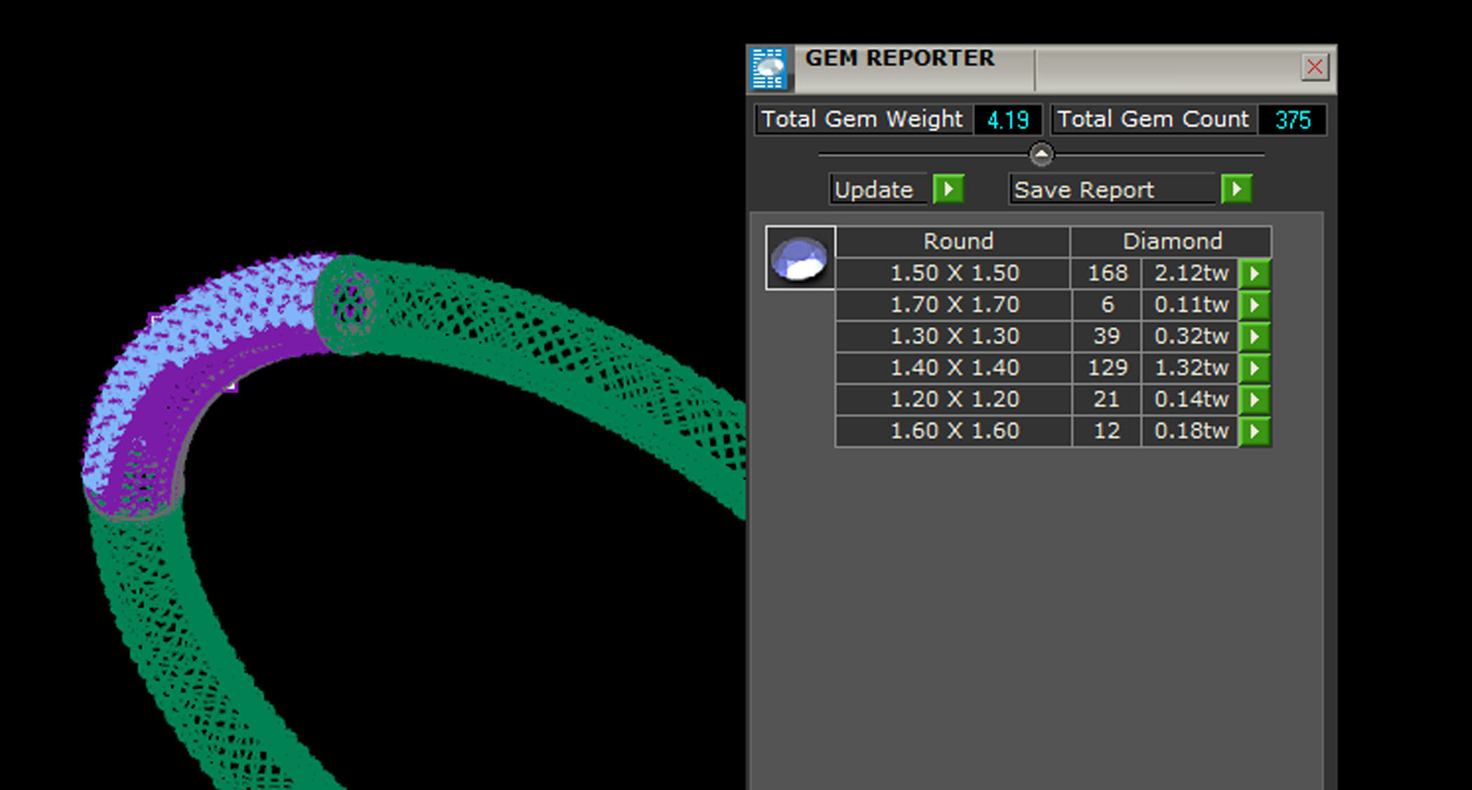 Diamond Bangle Bracelet 3D print model_6