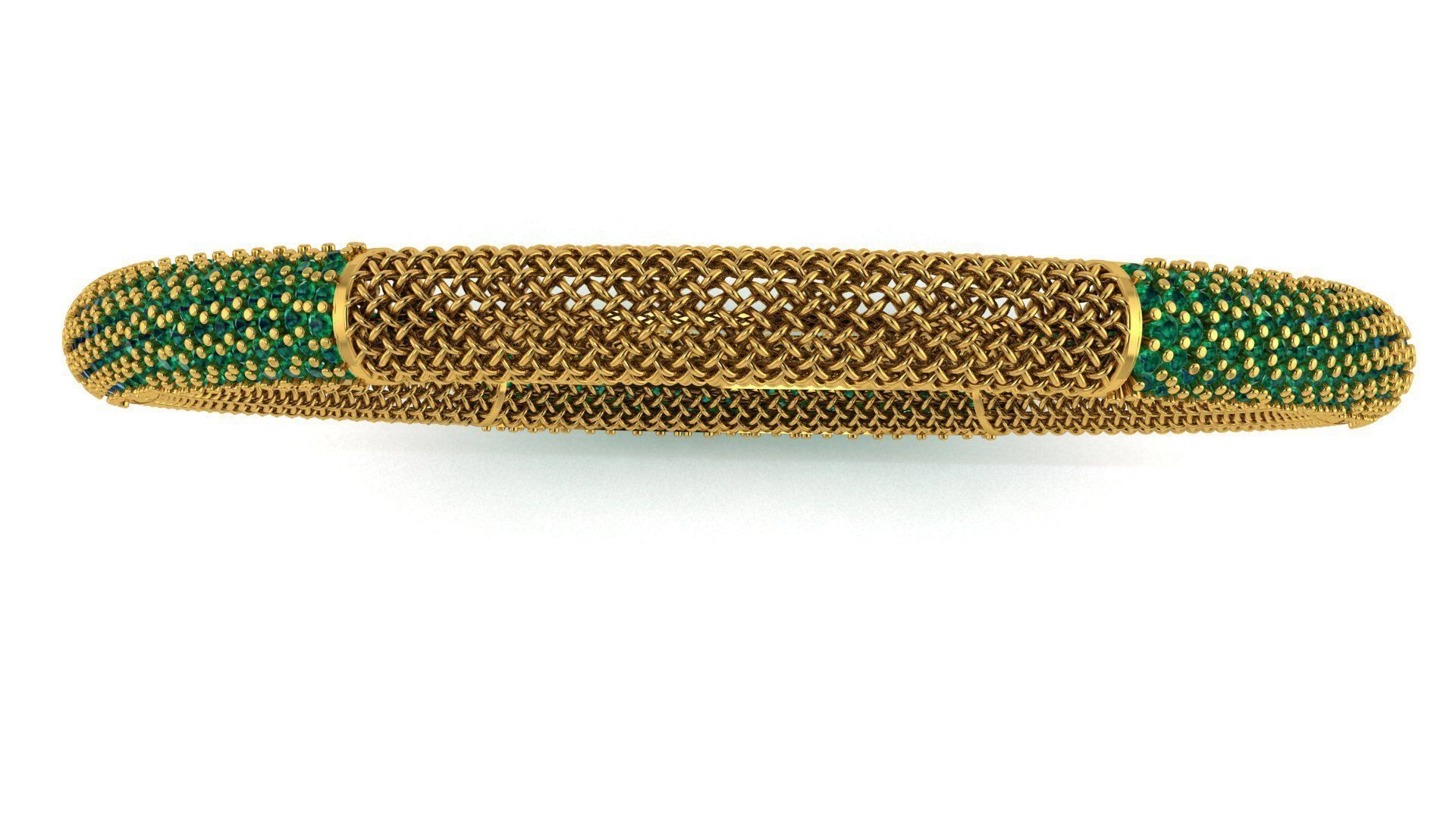 Diamond Bangle Bracelet 3D print model_4