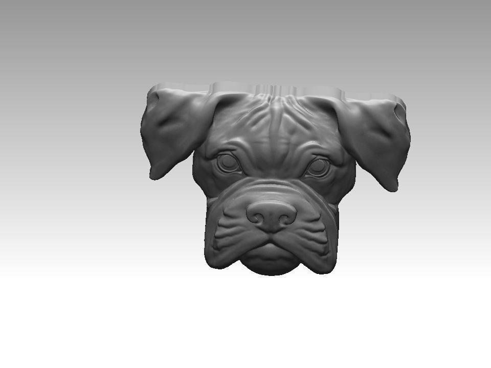 Boxer dog bas relief for medaillon or pendant 3D print model 3D print model_9