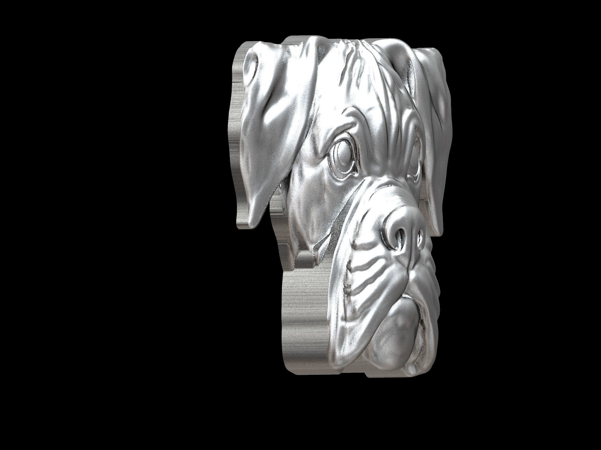 Boxer dog bas relief for medaillon or pendant 3D print model 3D print model_33