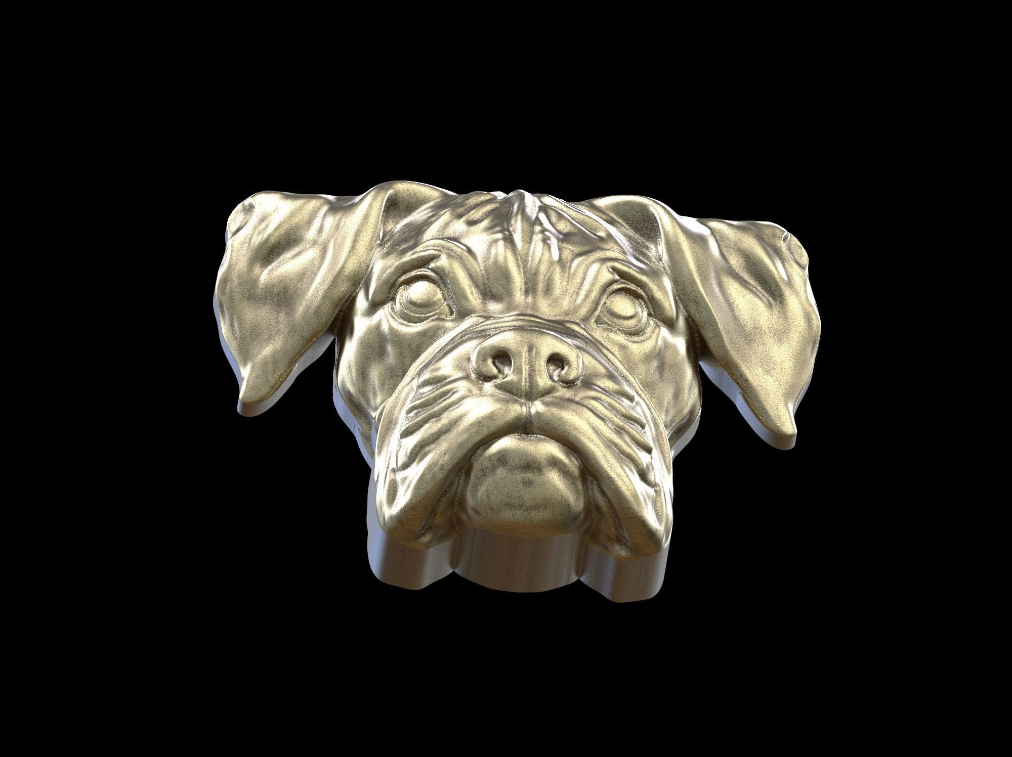 Boxer dog bas relief for medaillon or pendant 3D print model 3D print model_17