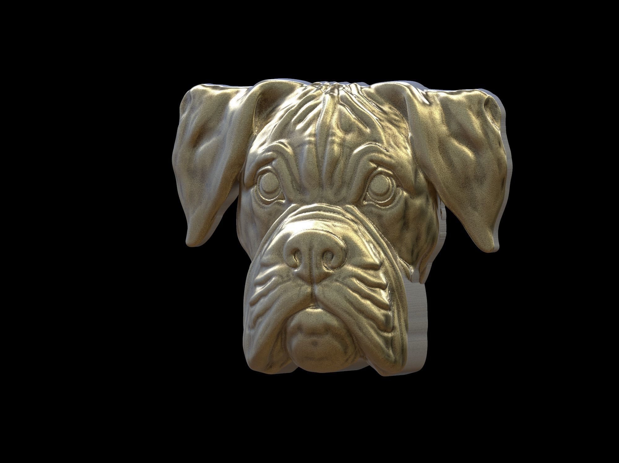 Boxer dog bas relief for medaillon or pendant 3D print model 3D print model_16