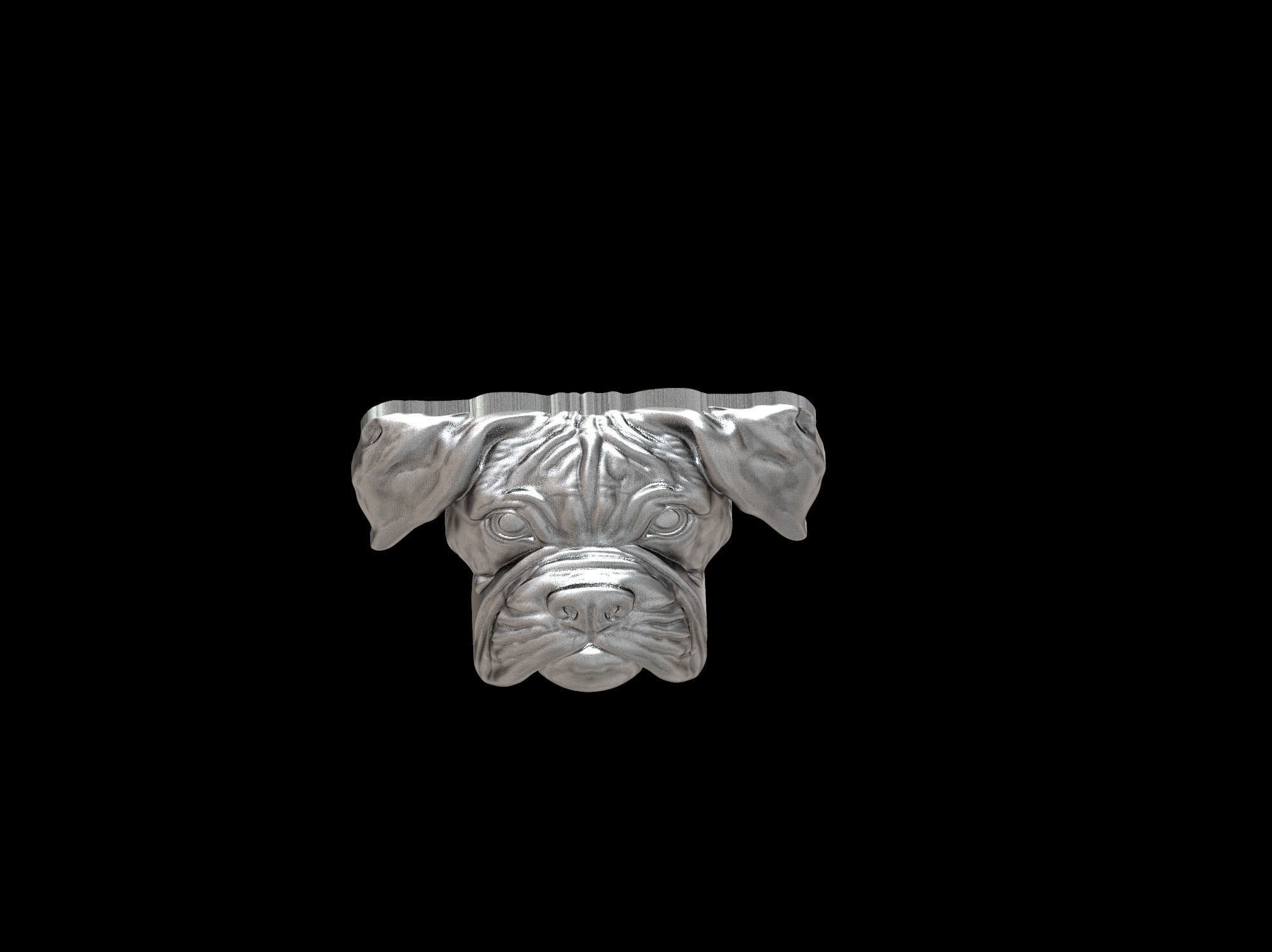 Boxer dog bas relief for medaillon or pendant 3D print model 3D print model_30