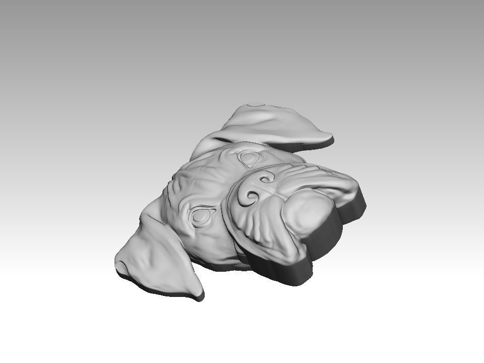 Boxer dog bas relief for medaillon or pendant 3D print model 3D print model_1