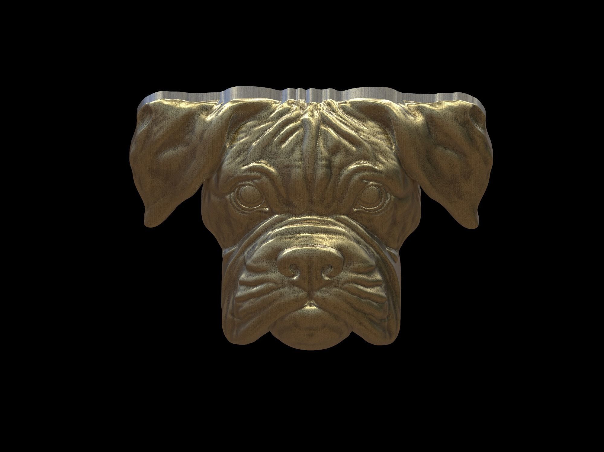 Boxer dog bas relief for medaillon or pendant 3D print model 3D print model_18