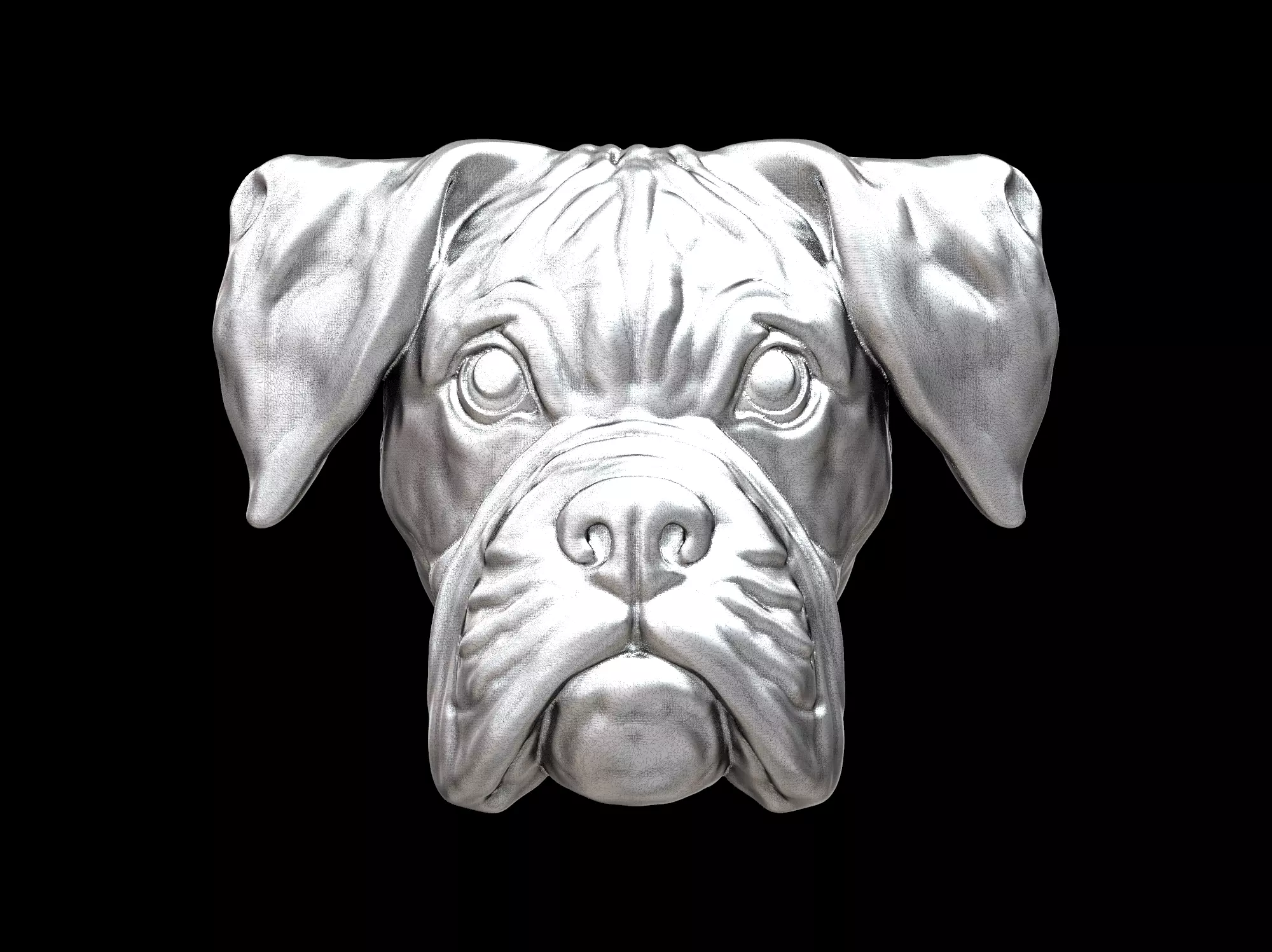 Boxer dog bas relief for medaillon or pendant 3D print model 3D print model_0