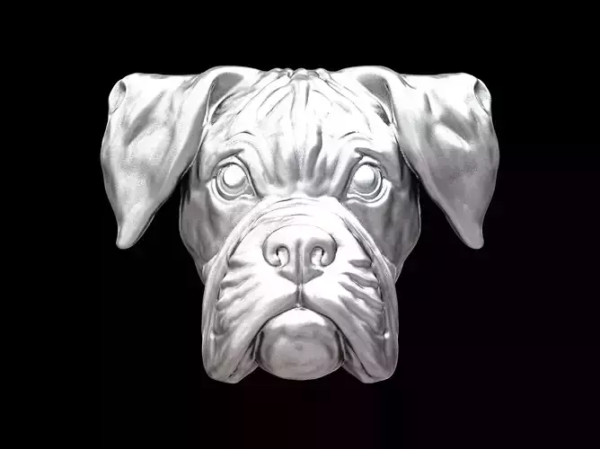 Boxer dog bas relief for medaillon or pendant 3D print model