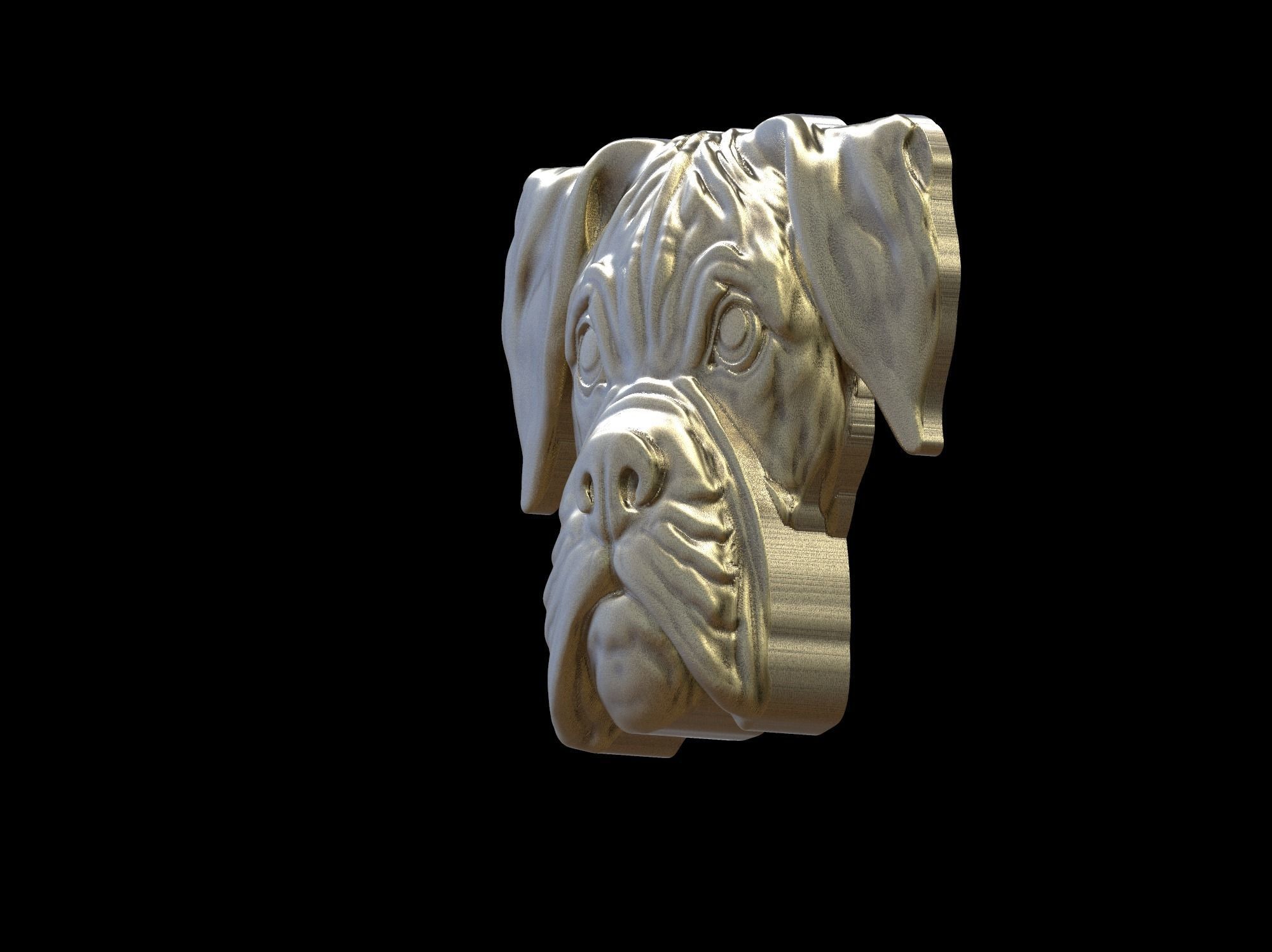 Boxer dog bas relief for medaillon or pendant 3D print model 3D print model_19
