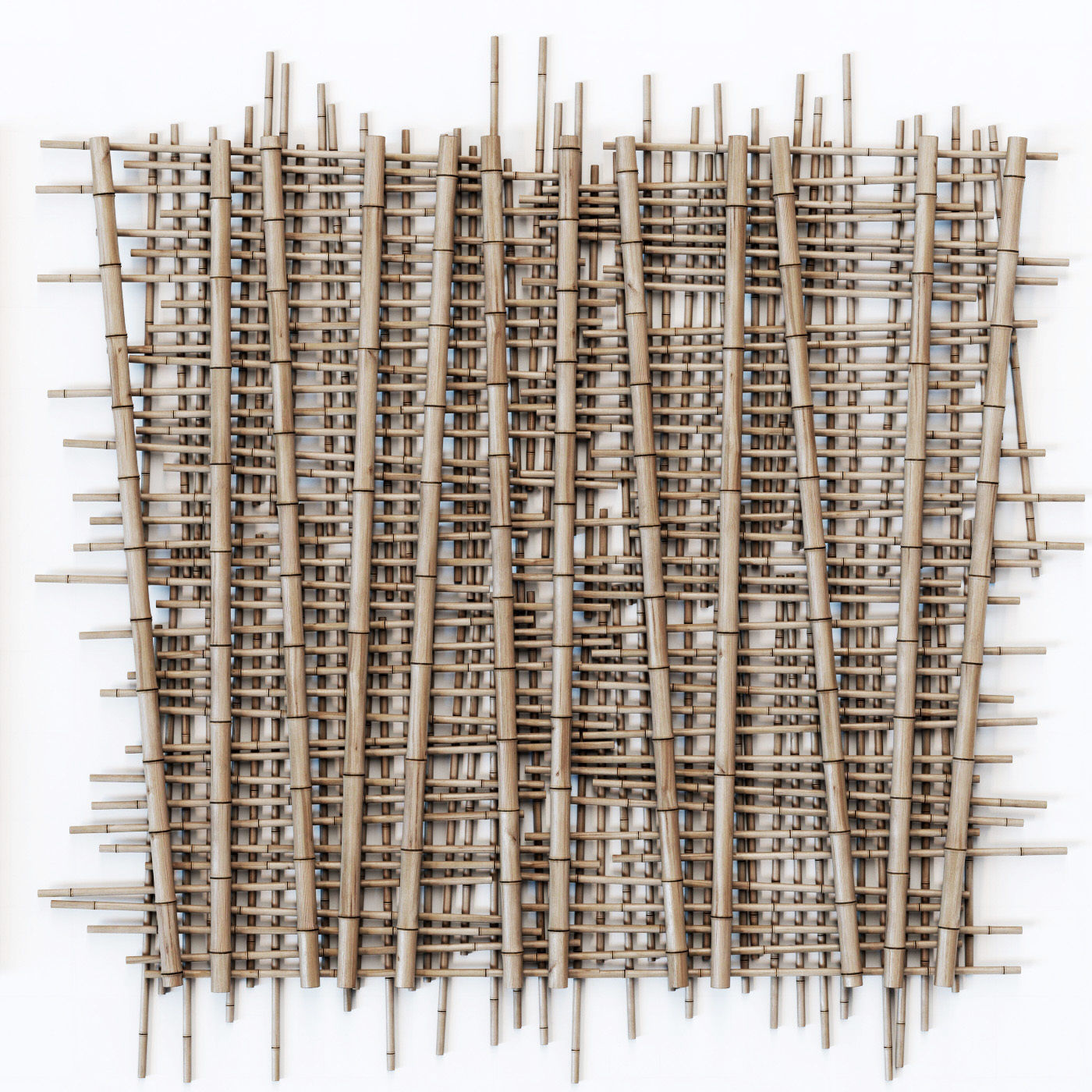 Bamboo ceiling long cage 3D model_3