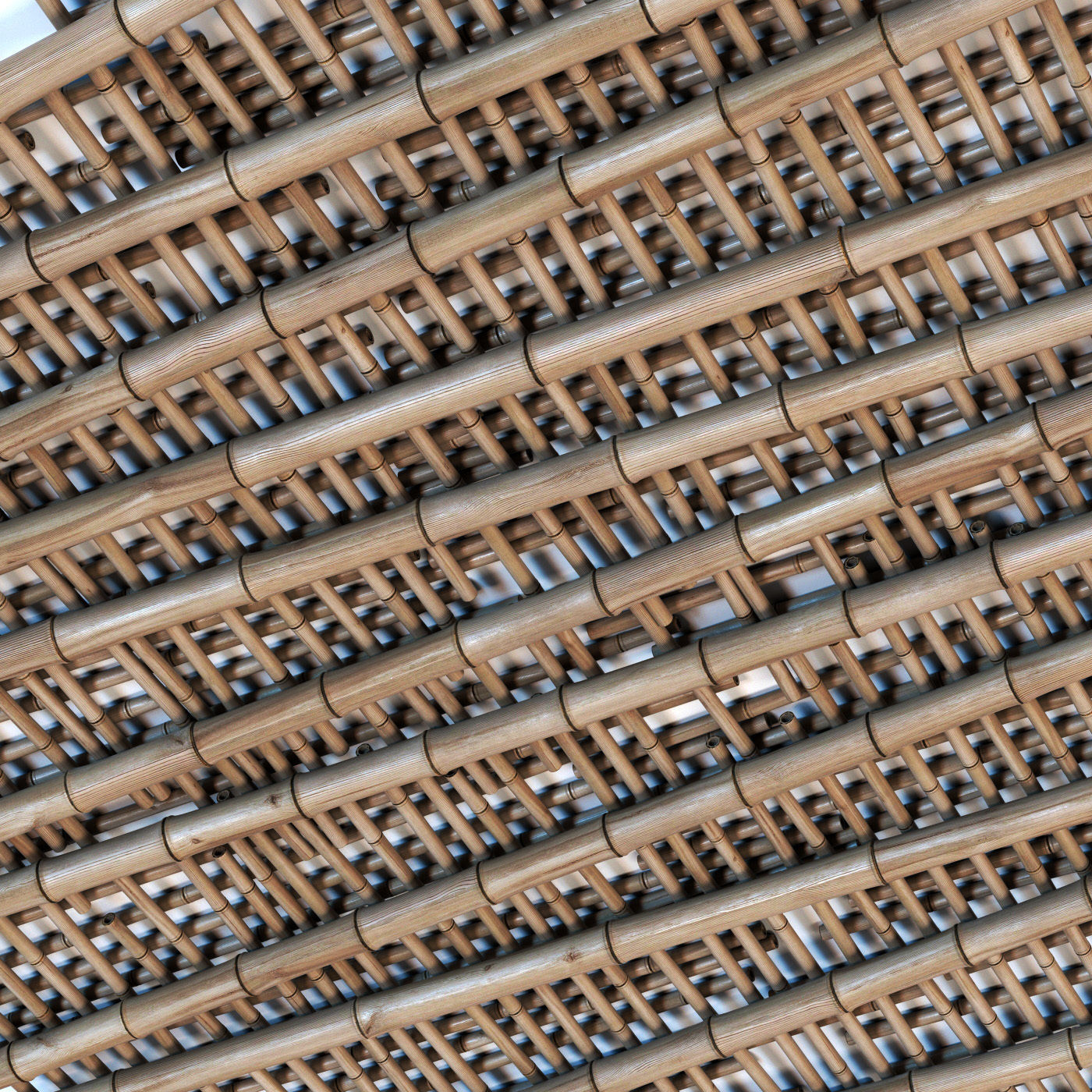 Bamboo ceiling long cage 3D model_6