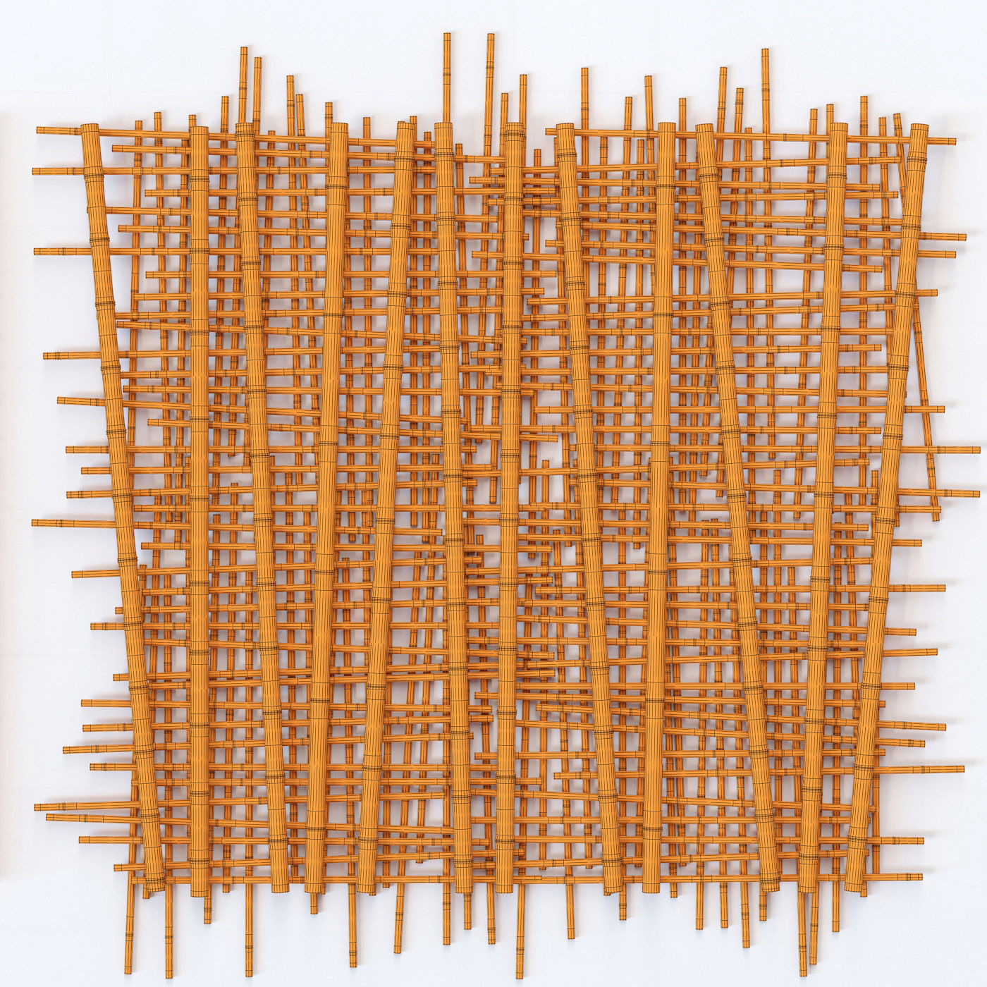 Bamboo ceiling long cage 3D model_14