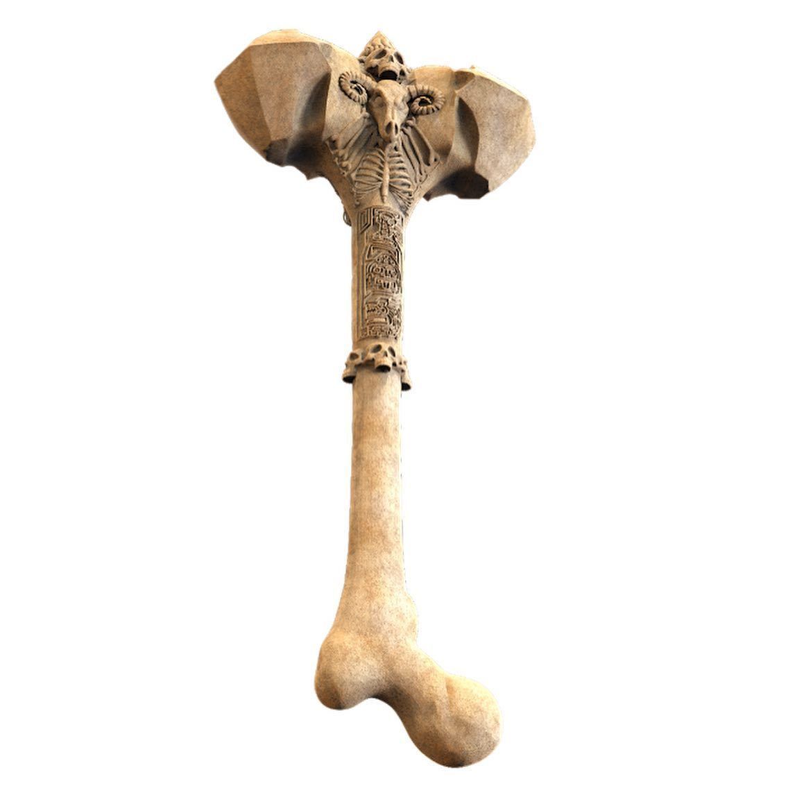 Ancient Bone Hammer Cosplay Free 3D print model_6