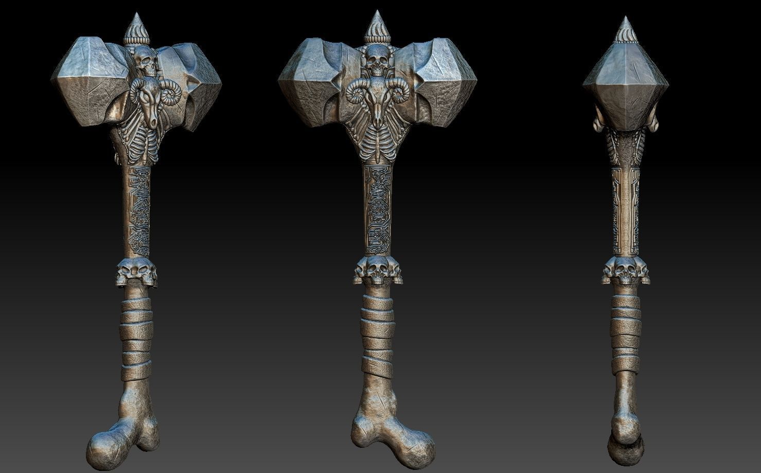 Ancient Bone Hammer Cosplay Free 3D print model_13