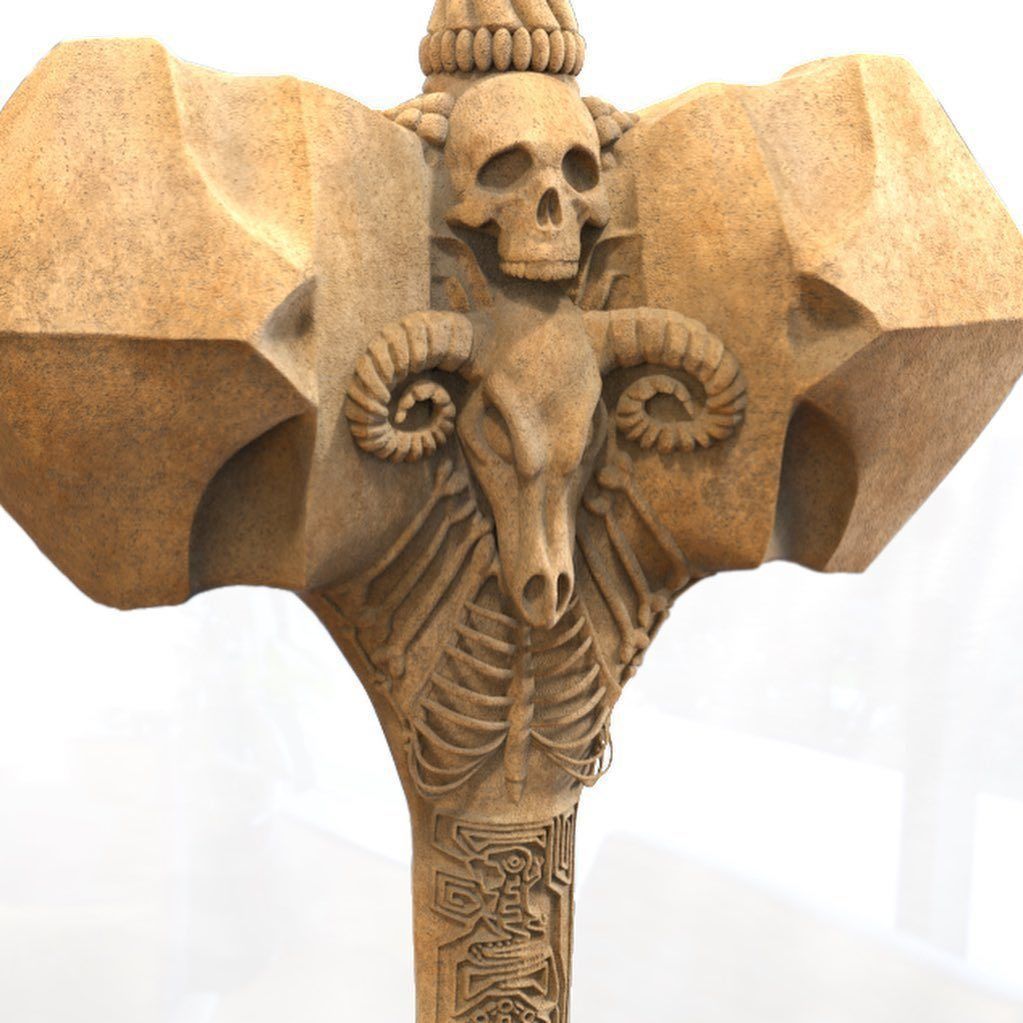 Ancient Bone Hammer Cosplay Free 3D print model_2