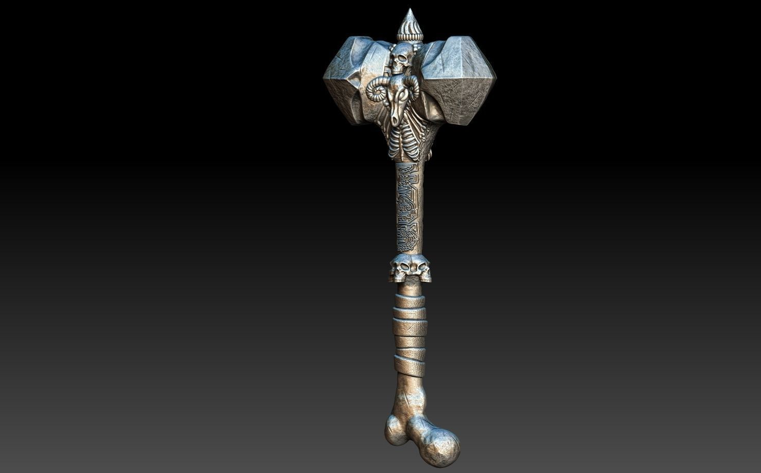 Ancient Bone Hammer Cosplay Free 3D print model_9