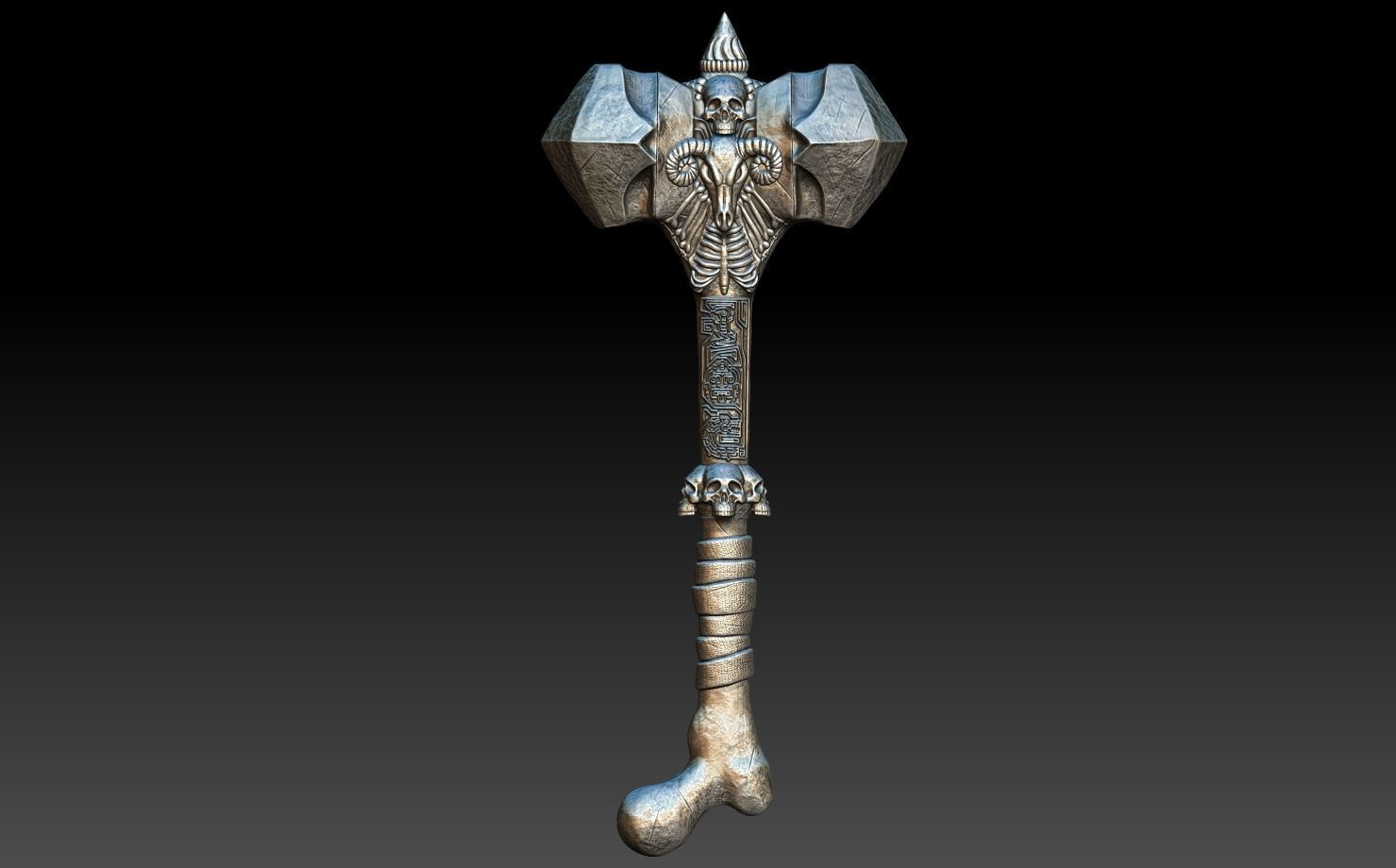 Ancient Bone Hammer Cosplay Free 3D print model_8