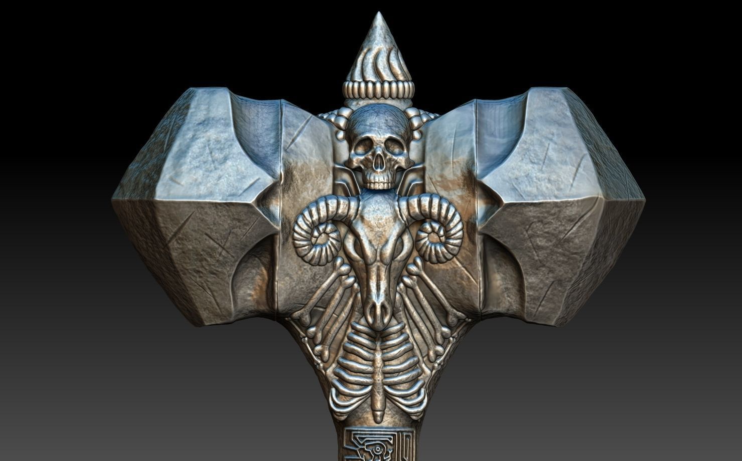 Ancient Bone Hammer Cosplay Free 3D print model_14