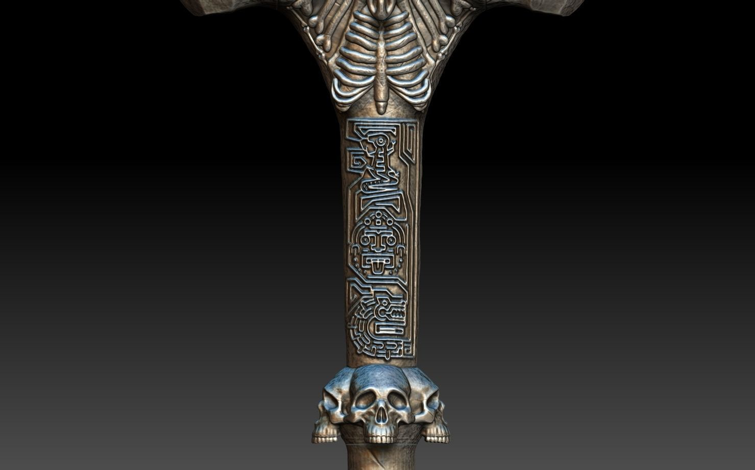 Ancient Bone Hammer Cosplay Free 3D print model_12