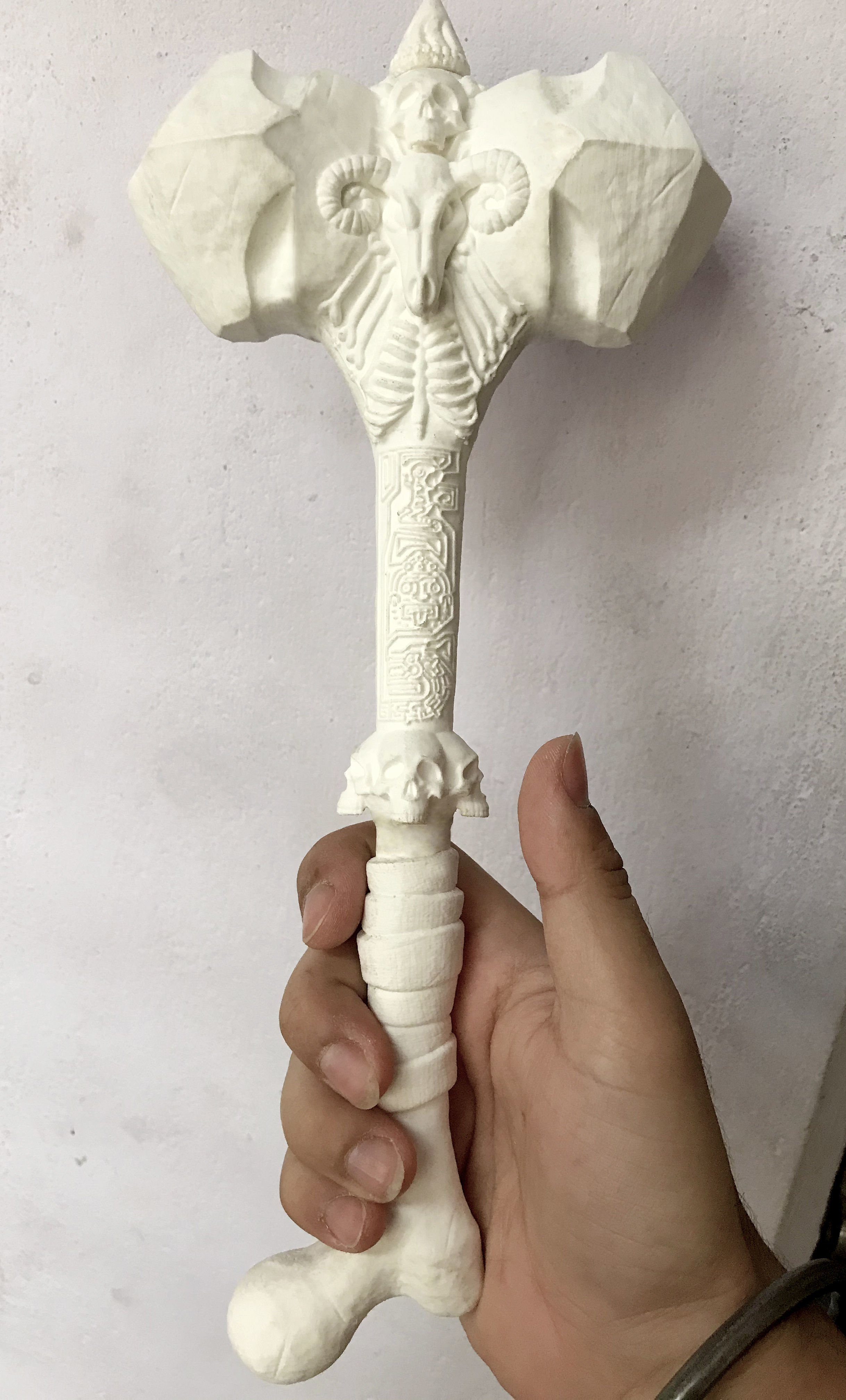 Ancient Bone Hammer Cosplay Free 3D print model_22