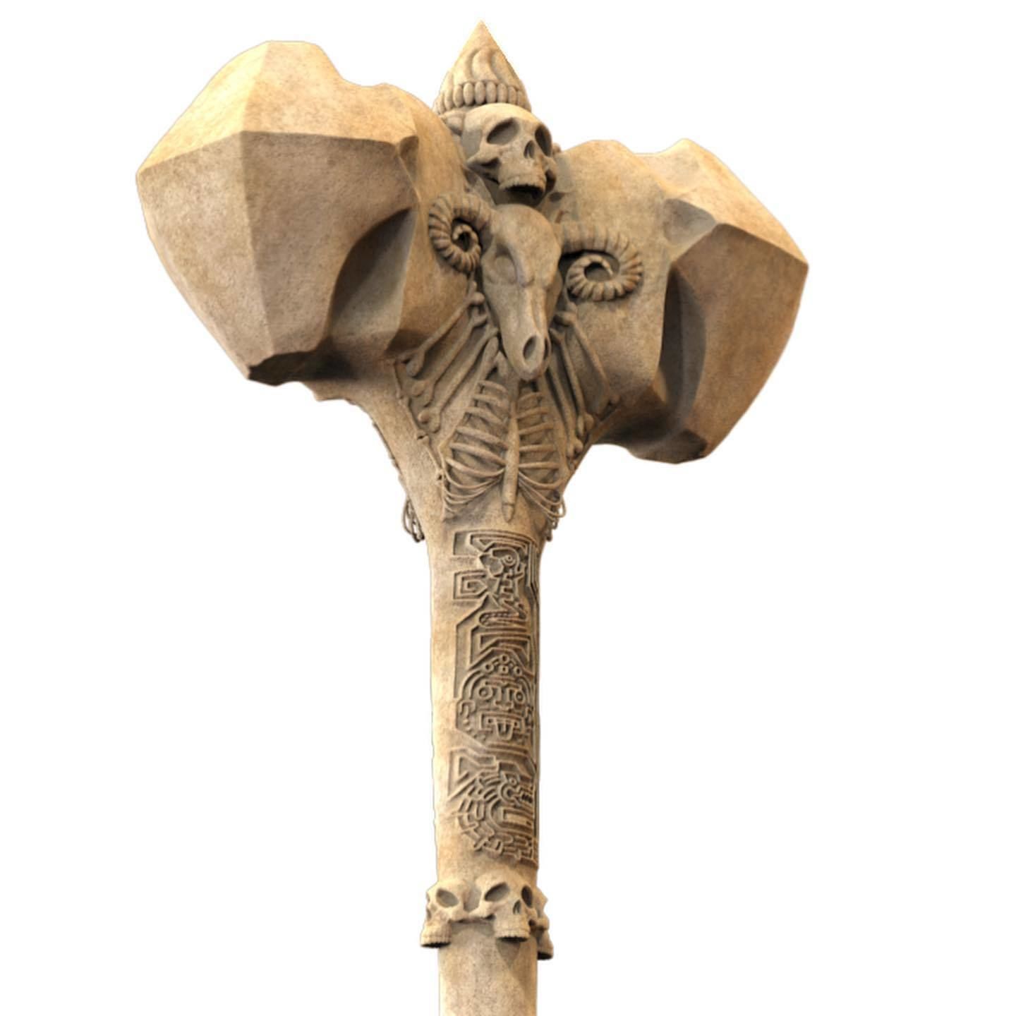 Ancient Bone Hammer Cosplay Free 3D print model_4