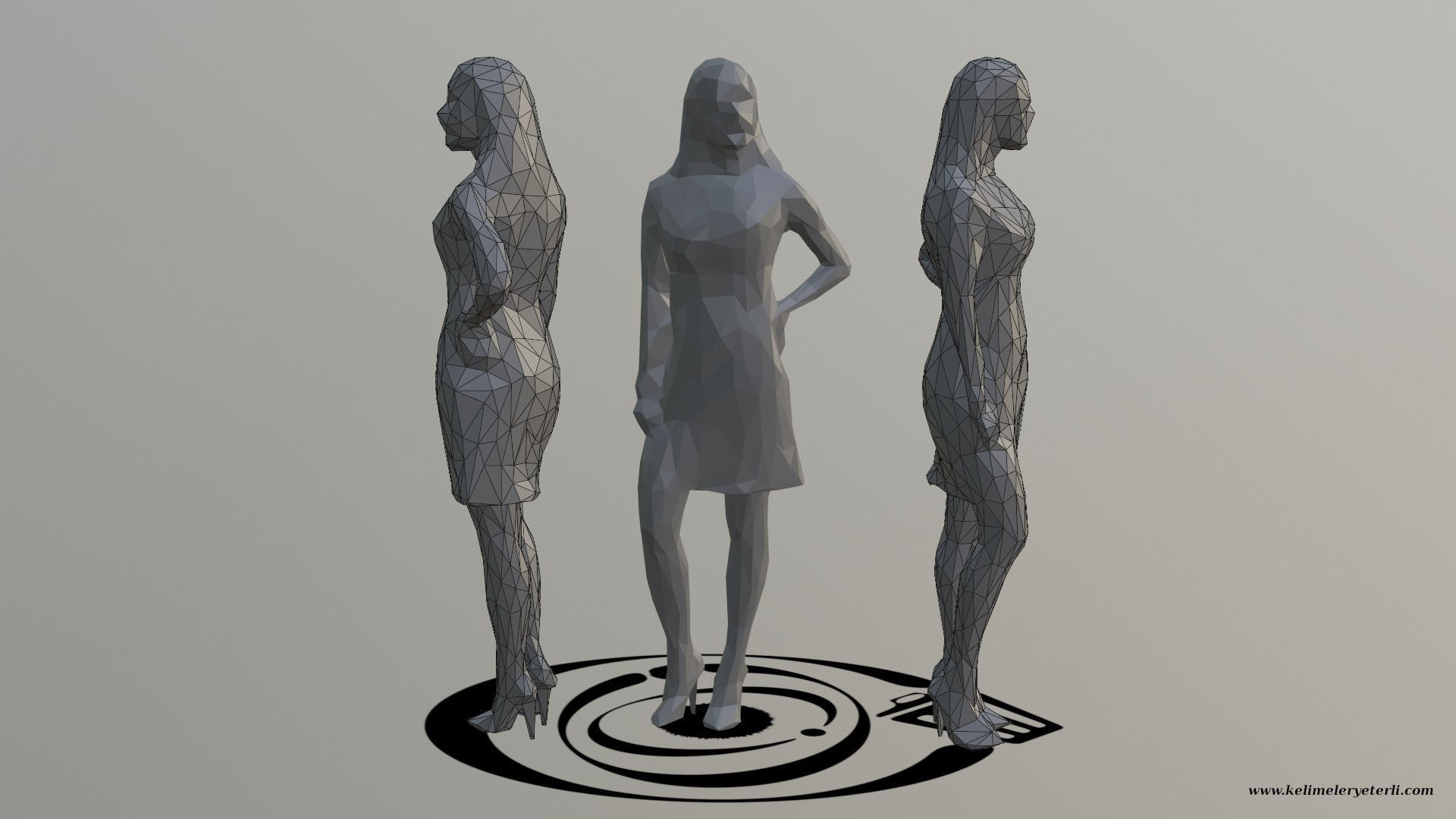 Human 016 LP R Low-poly 3D model_1