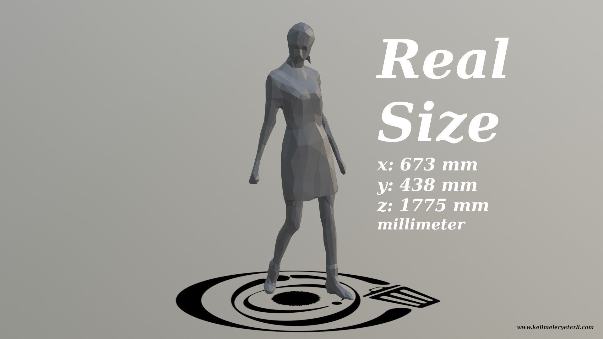 Human 017 LP R Low-poly 3D model_3