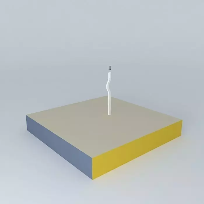 Buckling square with pencil on top Free 3D model