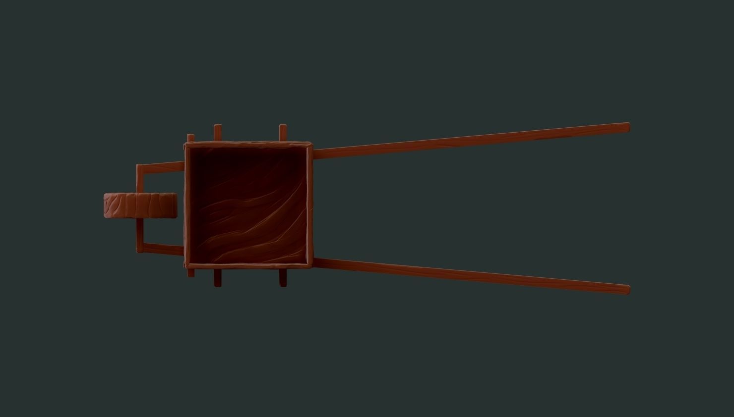 Hand Cart Low-poly 3D model_10