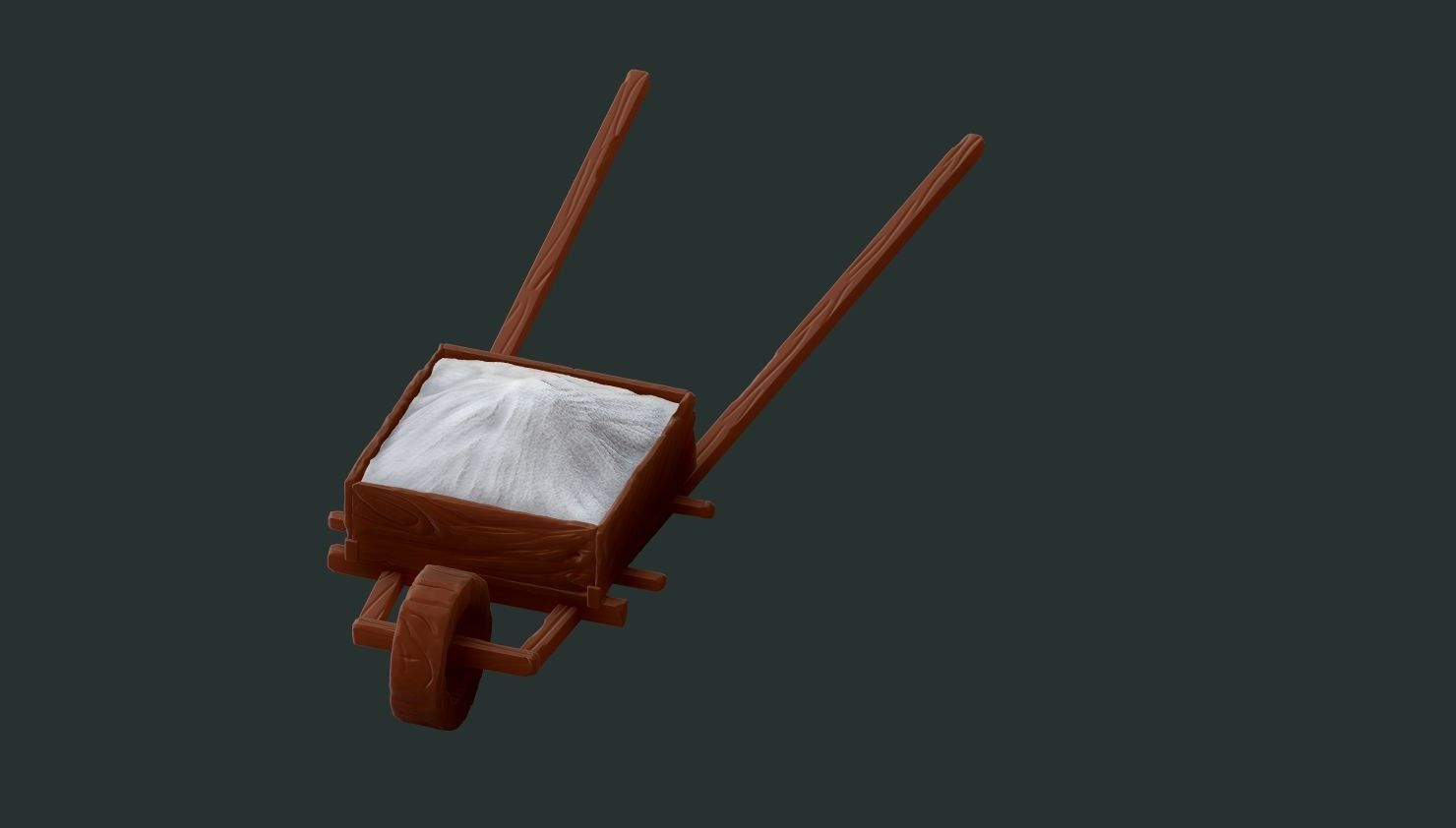 Hand Cart Low-poly 3D model_9