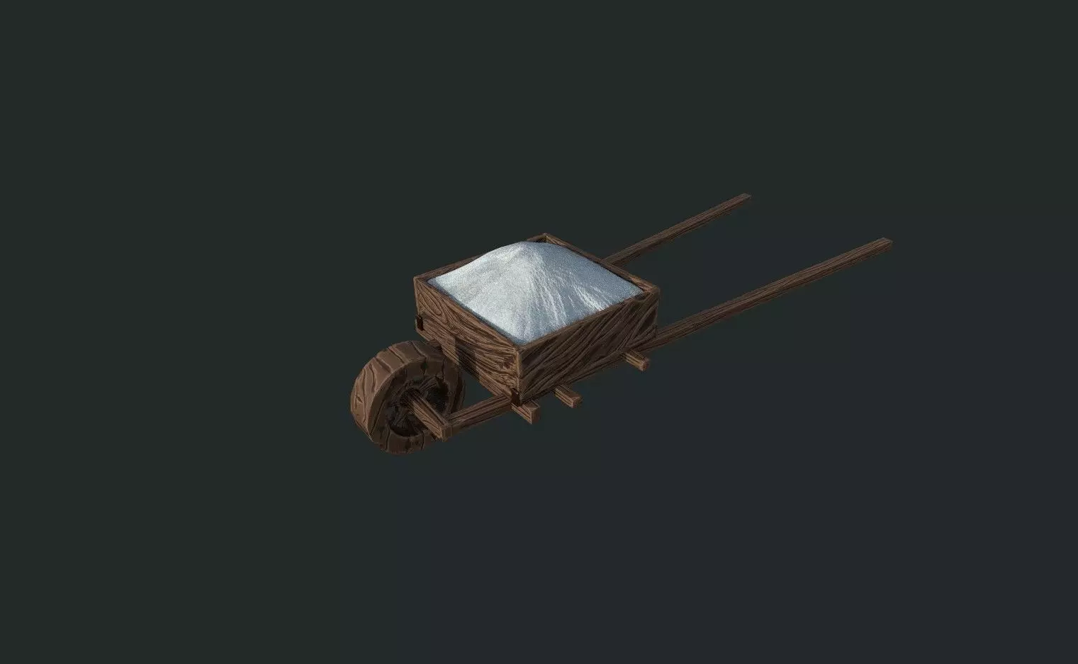Hand Cart Low-poly 3D model_0