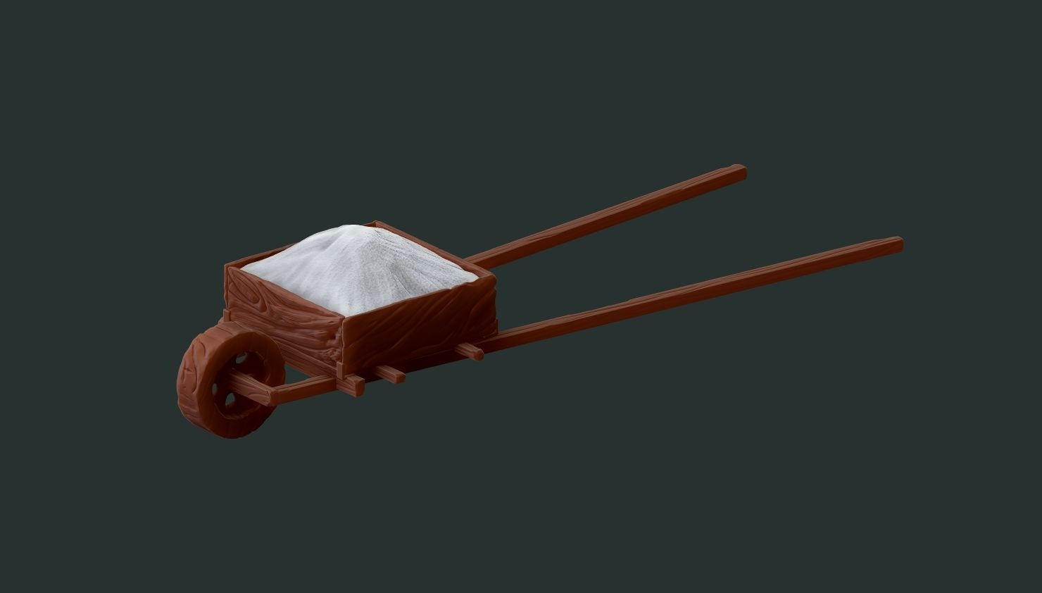 Hand Cart Low-poly 3D model_4
