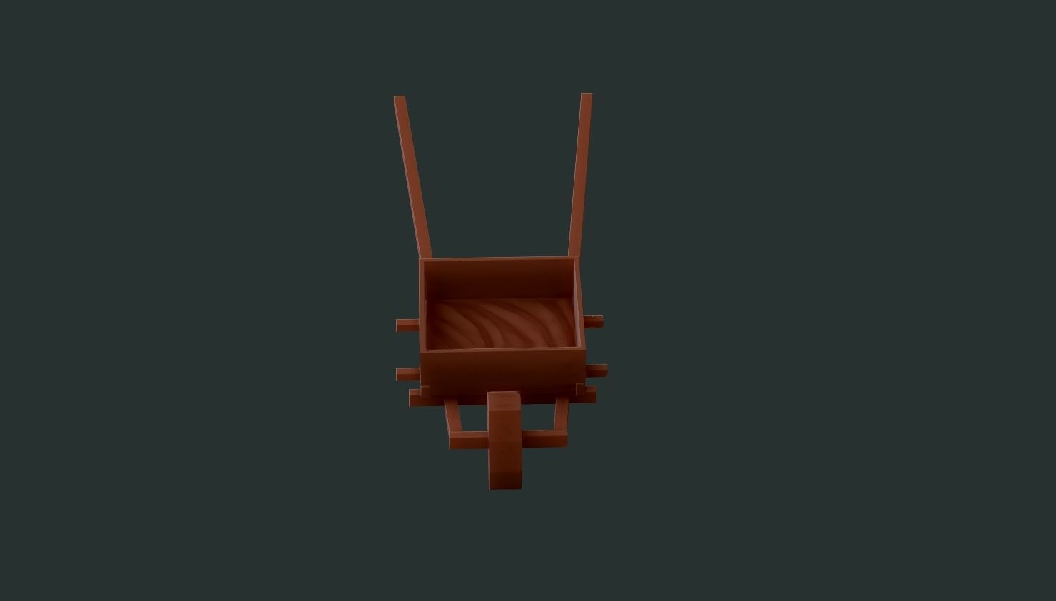 Hand Cart Low-poly 3D model_5