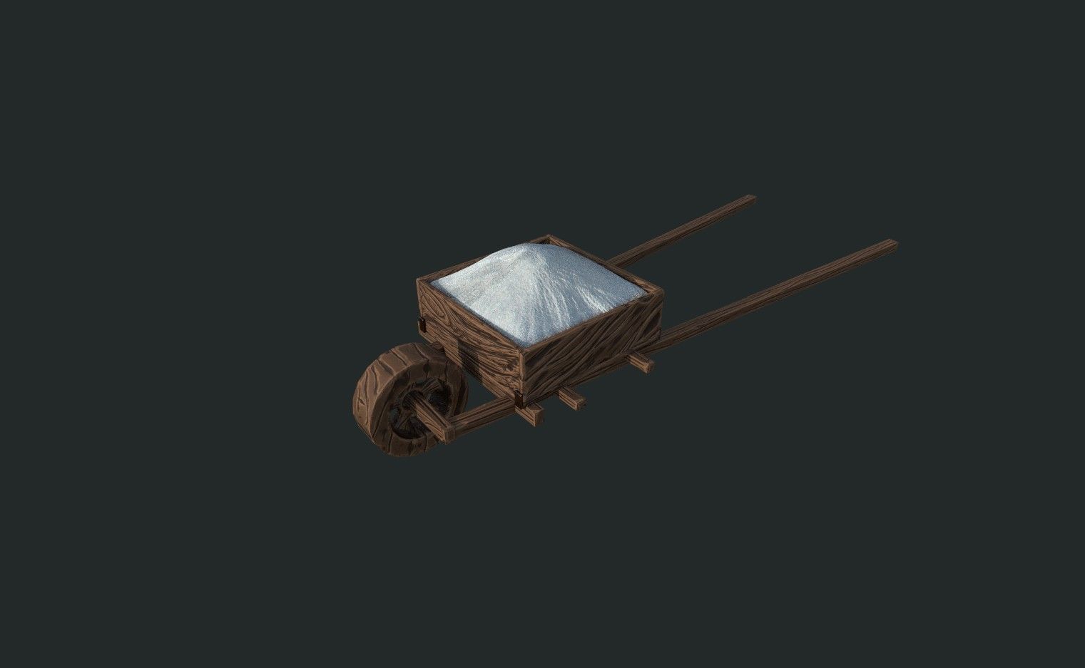 Hand Cart Low-poly 3D model_12