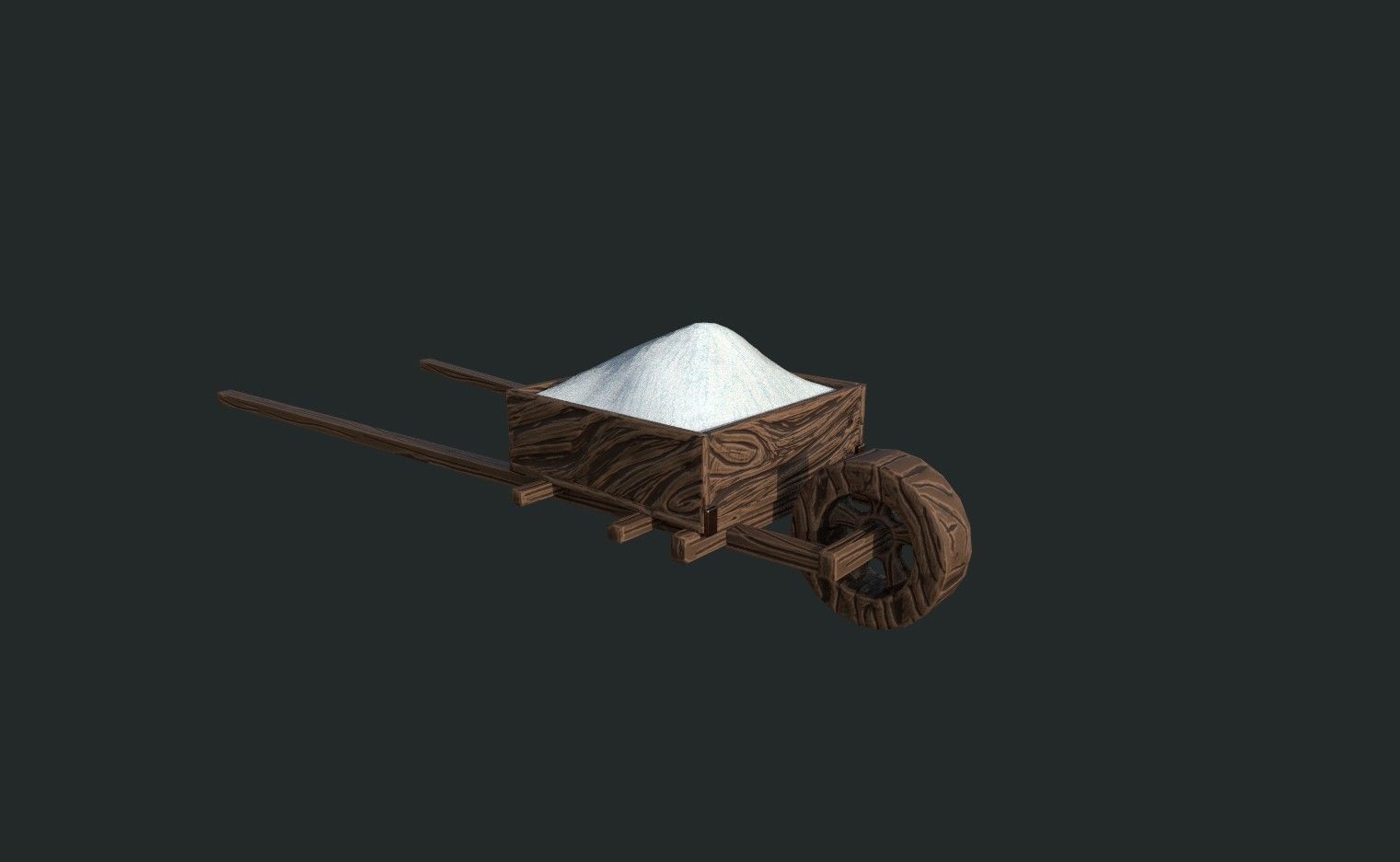 Hand Cart Low-poly 3D model_2