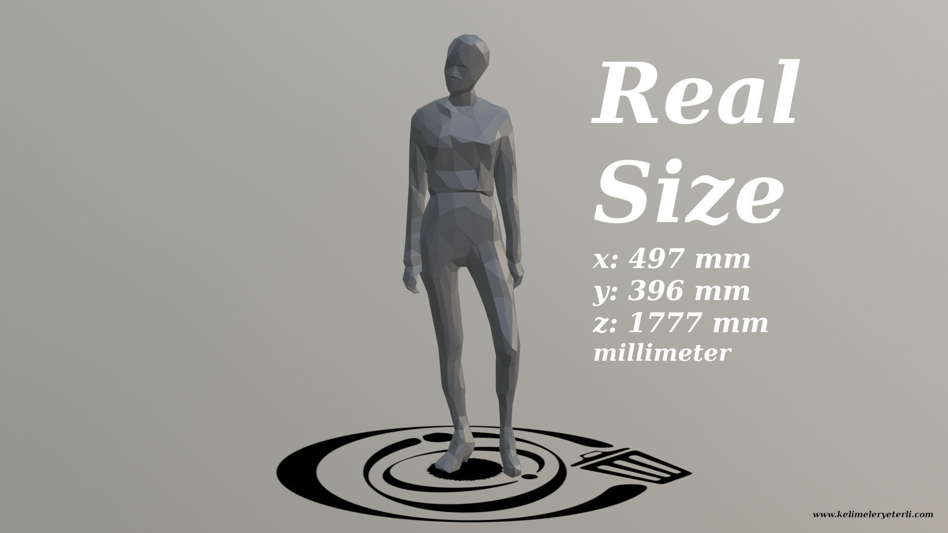 Human 018 LP R Low-poly 3D model_3