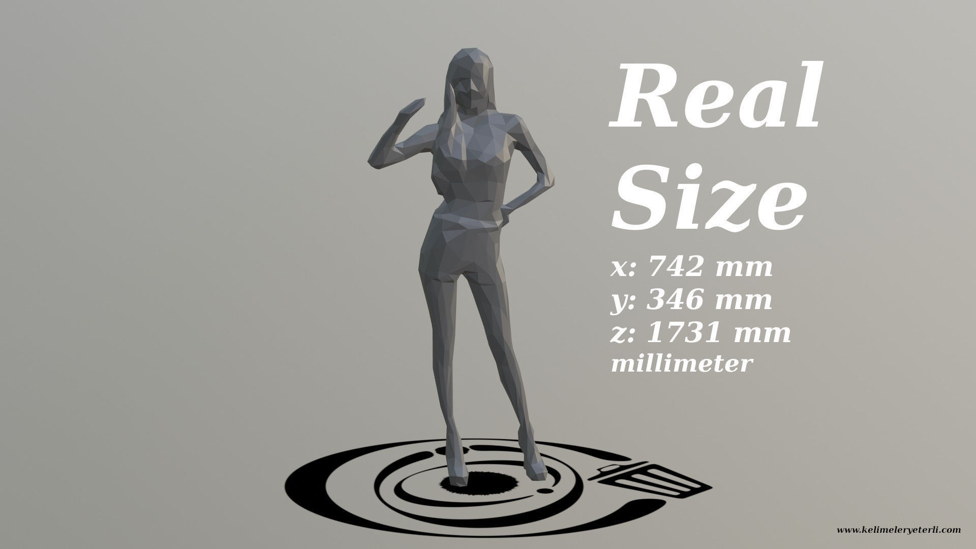 Human 020 LP R Low-poly 3D model_3