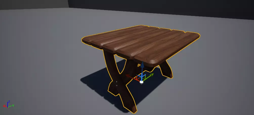 Table dark walnut wood 3D model_0