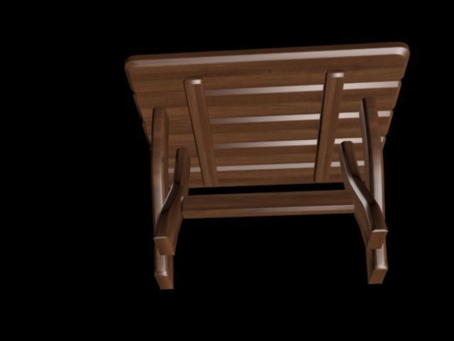 Table dark walnut wood 3D model_3