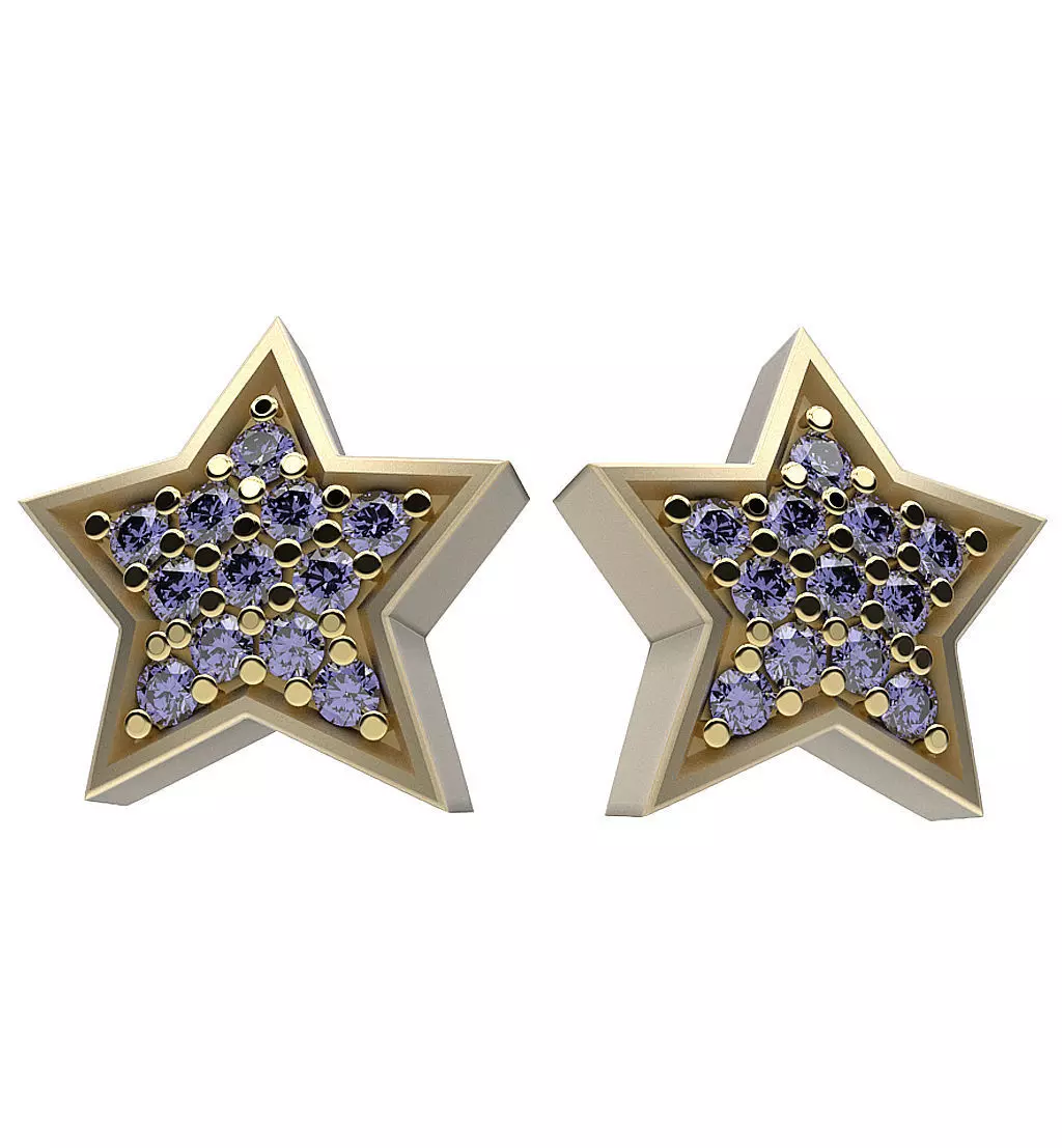 Earrings Stars 3D print model_0