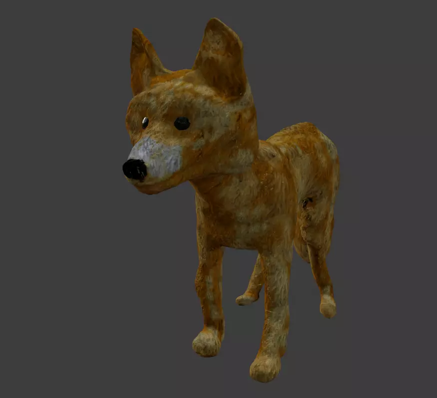 Coyote Puppy 3D model_0