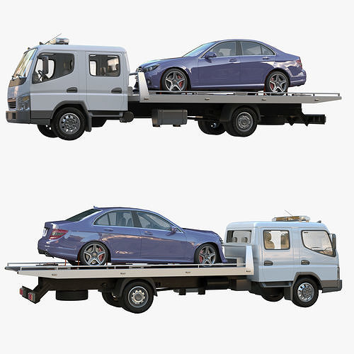 Tow truck double cab 3D model